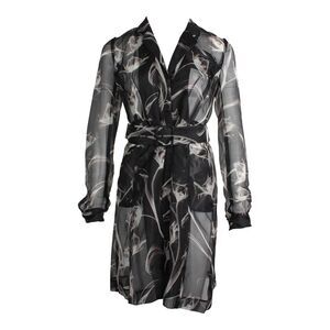 Jason Wu Floral Dress with Belt in Black Silk